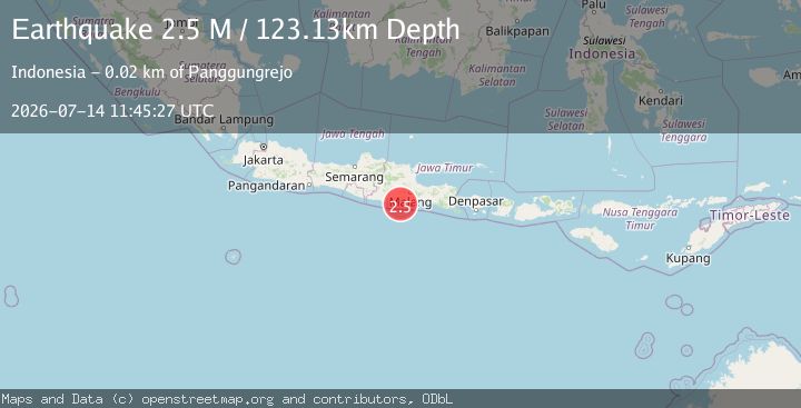 Map of Java, Indonesia