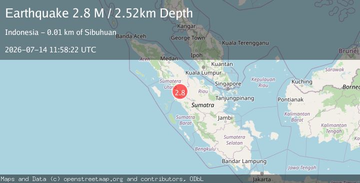 Map of Northern Sumatra, Indonesia