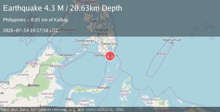 Map of Mindanao, Philippines