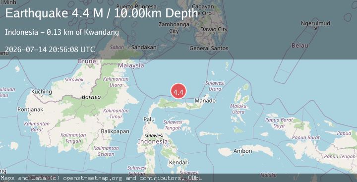 Map of Minahassa Peninsula, Sulawesi
