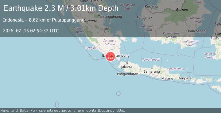 Map of Southern Sumatra, Indonesia