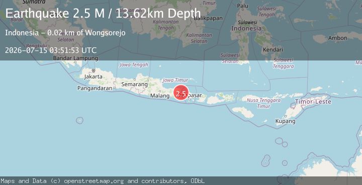 Map of Bali Region, Indonesia