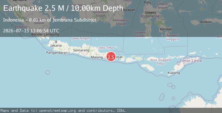 Map of Bali Region, Indonesia