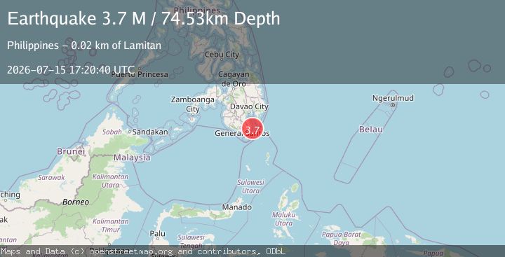 Map of Mindanao, Philippines