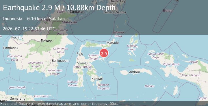 Map of Minahassa Peninsula, Sulawesi