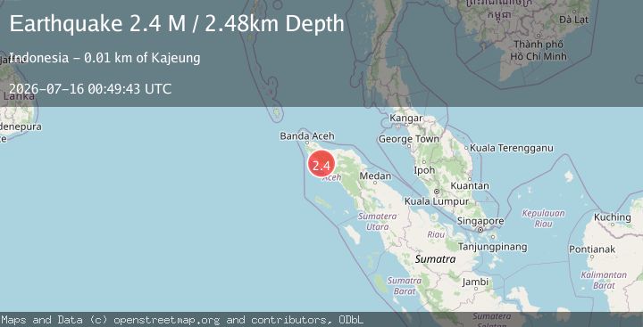 Map of Northern Sumatra, Indonesia