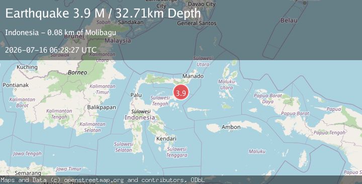 Map of Minahassa Peninsula, Sulawesi