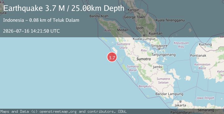 Map of Northern Sumatra, Indonesia