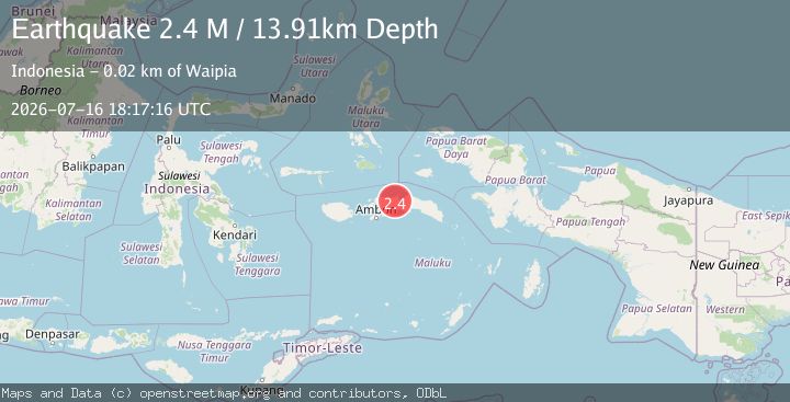 Map of Seram, Indonesia