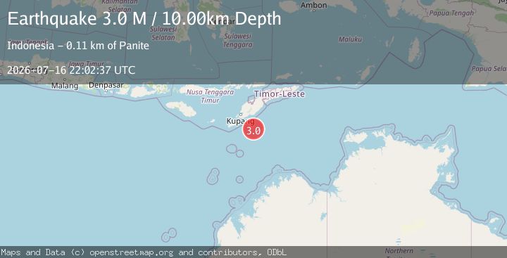Map of South of Timor, Indonesia