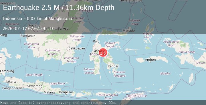 Map of Sulawesi, Indonesia