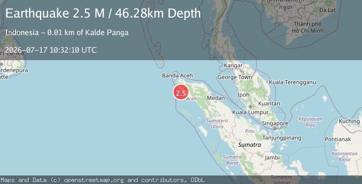 Map of Northern Sumatra, Indonesia