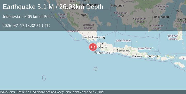 Map of Sunda Strait, Indonesia