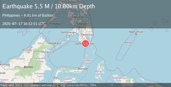 Map of Mindanao, Philippines