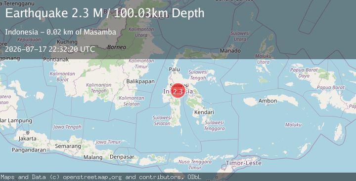 Map of Sulawesi, Indonesia