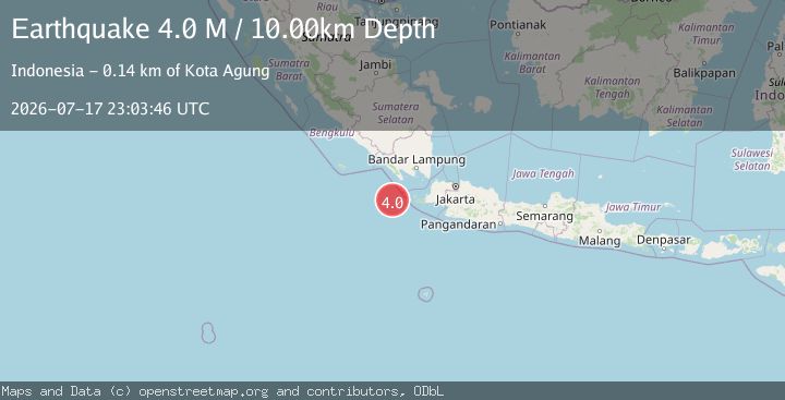 Map of Sunda Strait, Indonesia