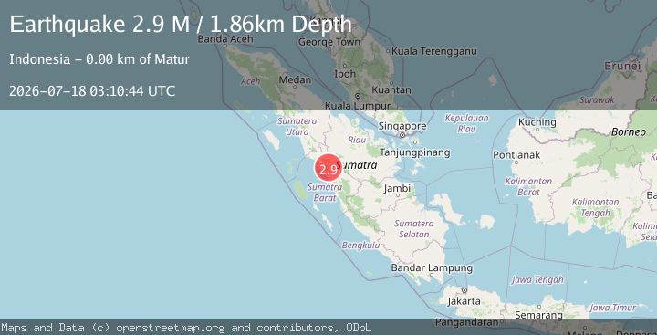 Map of Southern Sumatra, Indonesia