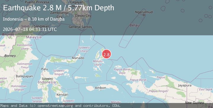Map of Halmahera, Indonesia