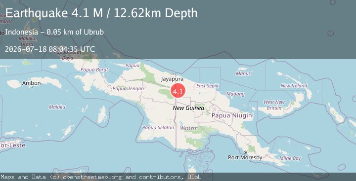 Map of New Guinea, Papua New Guinea