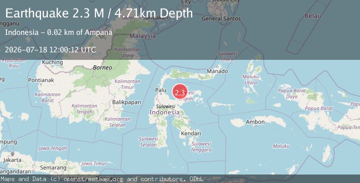 Map of Minahassa Peninsula, Sulawesi