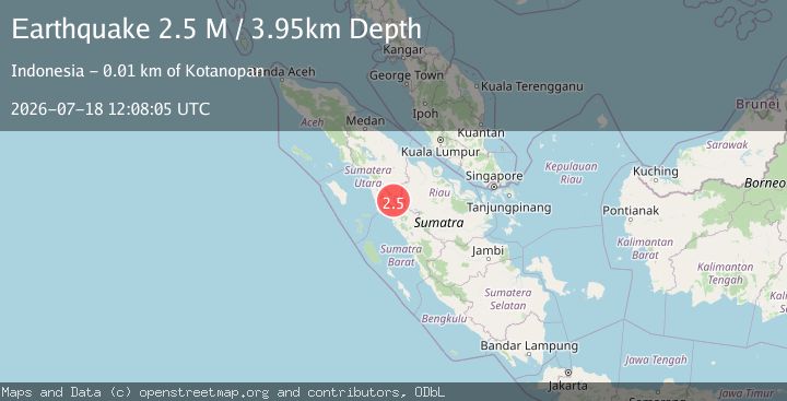Map of Northern Sumatra, Indonesia