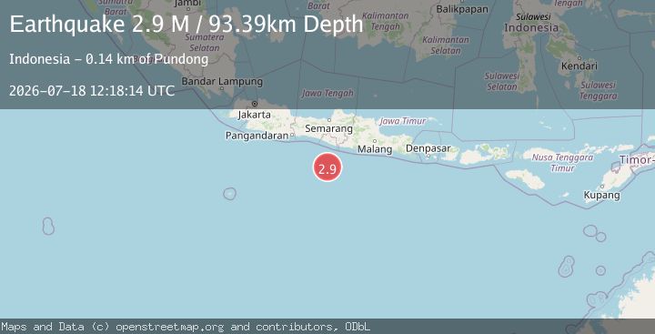 Map of South of Java, Indonesia