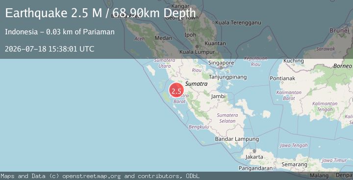 Map of Southern Sumatra, Indonesia