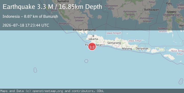 Map of South of Java, Indonesia