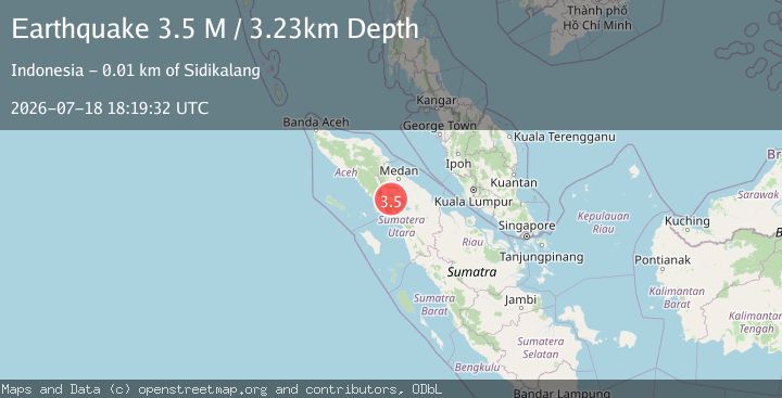 Map of Northern Sumatra, Indonesia