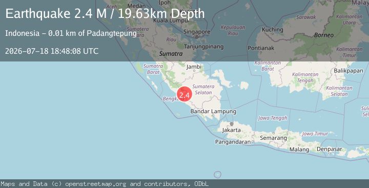 Map of Southern Sumatra, Indonesia