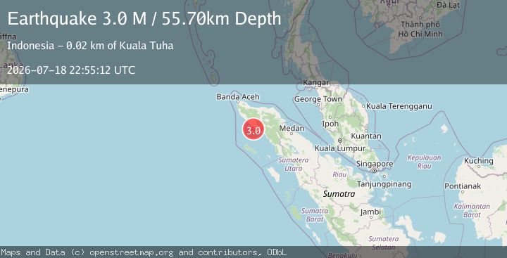 Map of Northern Sumatra, Indonesia