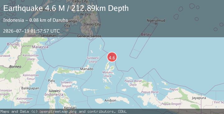 Map of Halmahera, Indonesia