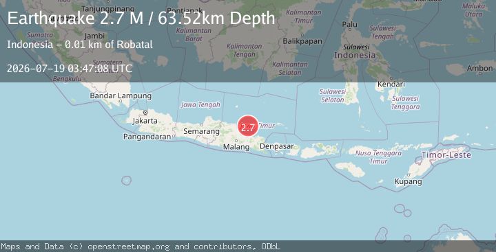 Map of Java, Indonesia