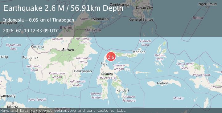 Map of Minahassa Peninsula, Sulawesi