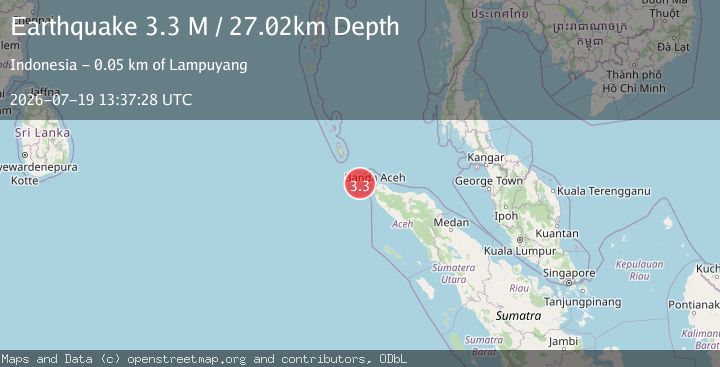 Map of Northern Sumatra, Indonesia