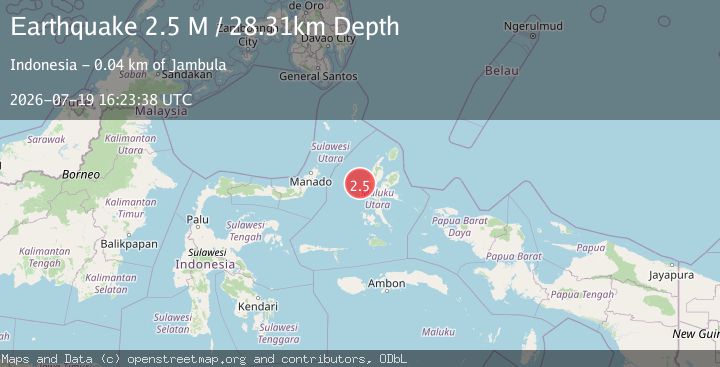 Map of Halmahera, Indonesia