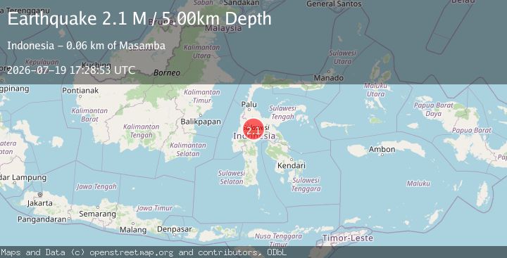 Map of Sulawesi, Indonesia