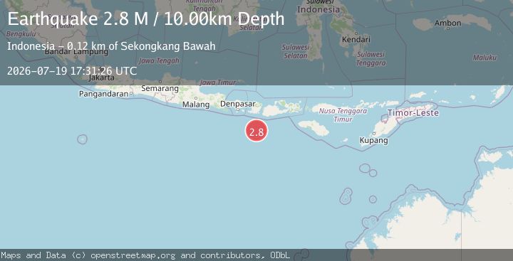 Map of Sumbawa Region, Indonesia