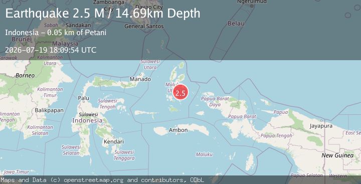 Map of Halmahera, Indonesia