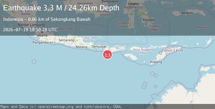 Map of Sumbawa Region, Indonesia