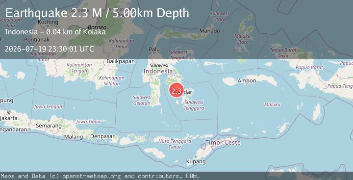 Map of Sulawesi, Indonesia