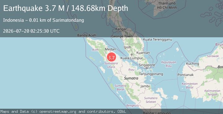 Map of Northern Sumatra, Indonesia