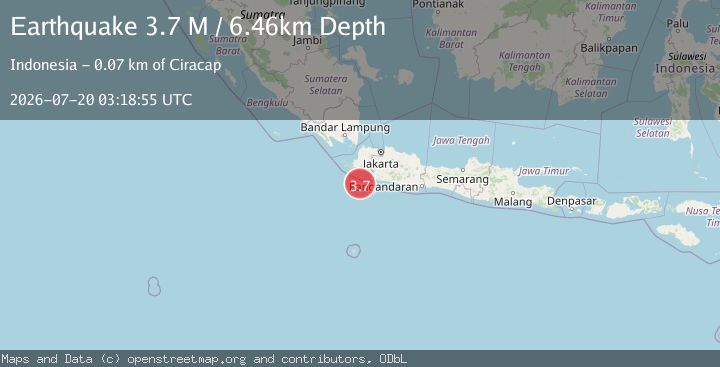 Map of Java, Indonesia