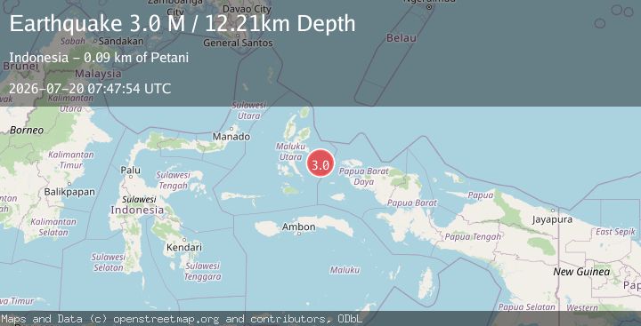 Map of Halmahera, Indonesia