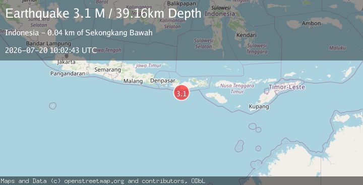 Map of Sumbawa Region, Indonesia