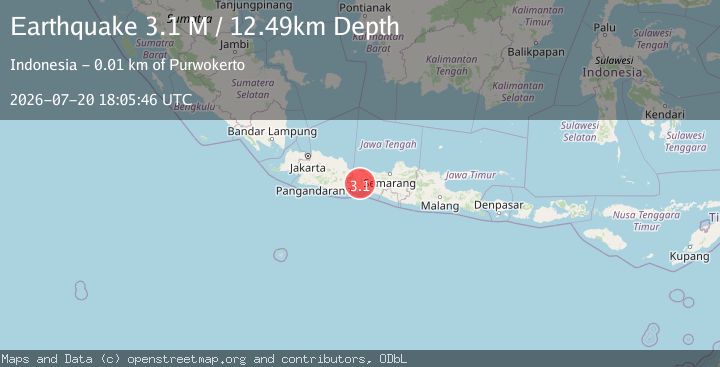 Map of Java, Indonesia