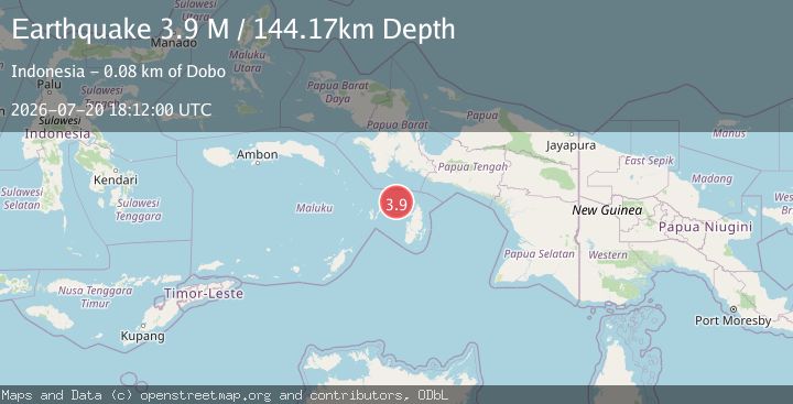 Map of Aru Islands Region, Indonesia