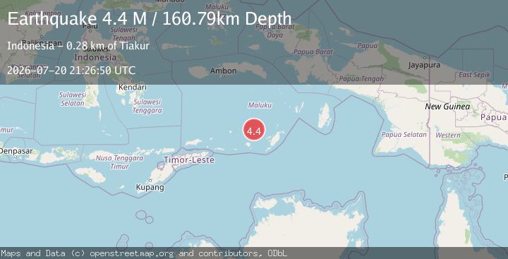 Map of Tanimbar Islands Region, Indonesia