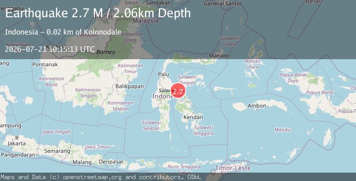 Map of Sulawesi, Indonesia