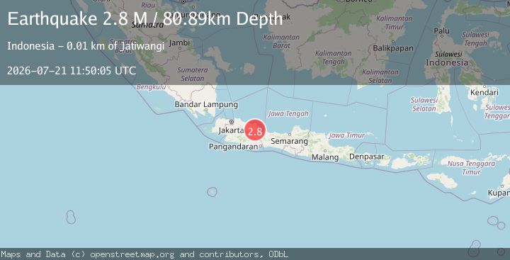 Map of Java, Indonesia